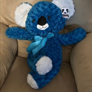 Blue Plush Koala Teddy with Satin Bow